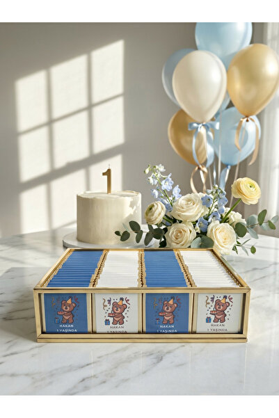 Melodi Çikolata Kişiye Özel Etiketli Cam Pirinç Çerçeveli Çikolata Kutusu – (...