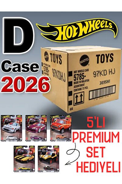 HOT WHEELS 2026 D Case 72'li Açılmamış Tek Bant Kapalı Koli Set-1 (5'li Premi...