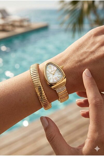 Essence Women's 22mm Steel Case Gold Steel Band Dial Analog Wristwatch