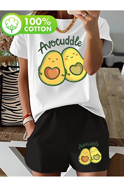 LAVİTTA Avocado shorts t-shirt - shorts bottom top tracksuit set Printed Over...