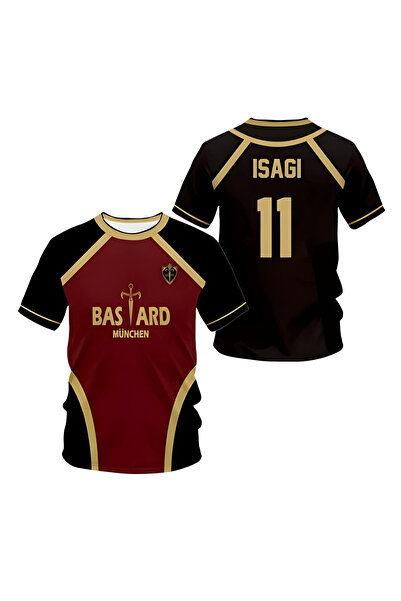 Minga London Siyah Bordo Anime Blue Lock 11 Isagi Forma Unisex T-shirt -