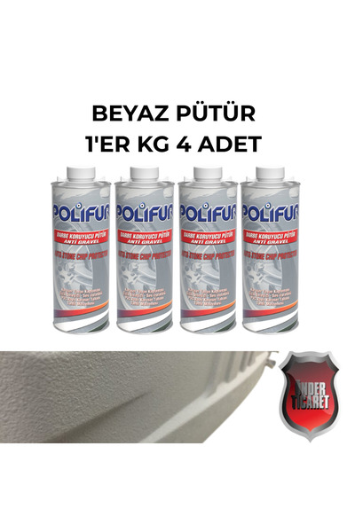 POLIFUR Darbe Koruyucu Pütür 1'er kg 4 adet Beyaz - Araç Altı Ses Yalıtımı ve...