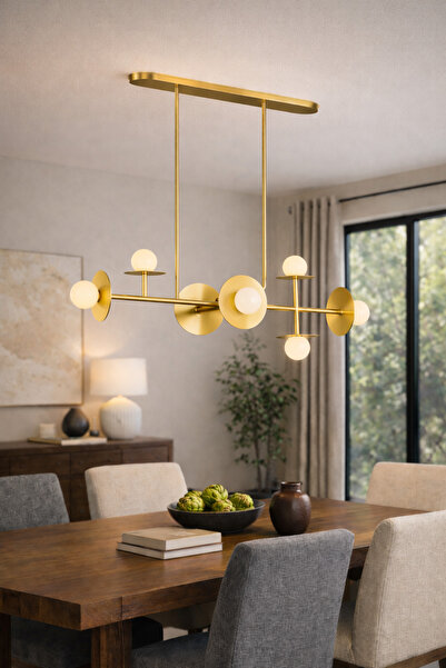 Vinner ARQON 6L Postmodern Lineer Siyah Glob Avize – Modern Yemek Masası & Sa...