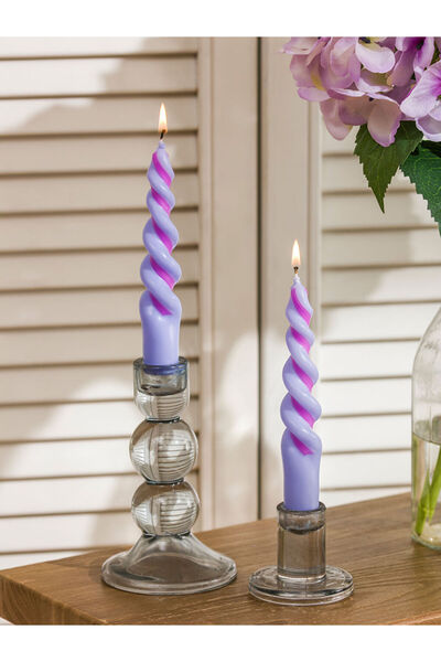 LC Waikiki Cc Collection’ dan LCW HOME Mor Büzgülü Dekoratif Mum 2'li