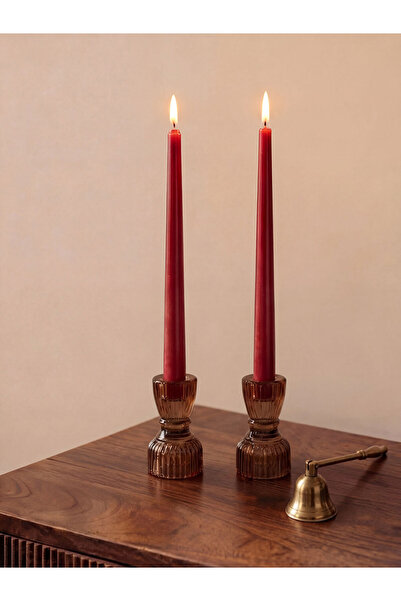 LC Waikiki Cc Collection’dan LCW HOME Kırmızı Dekoratif Şamdan Mum 2'li