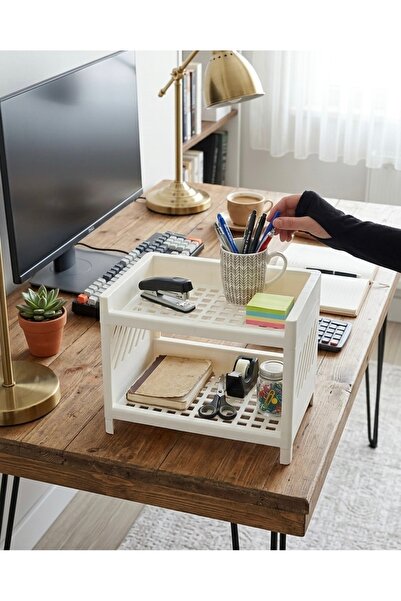 Lova 2 Katlı Çok Amaçlı Masaüstü Raf Düzenleyici Organizer Masaüstü Raf Iki K...