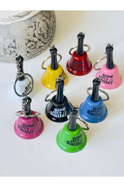 anahtarlık evreni جرس الاستقبال - جرس معدني ملون على طراز Ring For Smile سلسل...