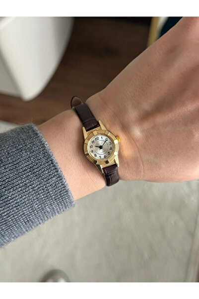 RoseandRoses Coops Patterned Leather Minimal Women's Wristwatch Brown