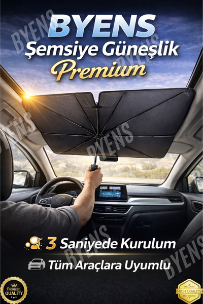 BYENS Araba Ön Cam Güneşlik Şemsiye Araba Cam Güneşliği Otomobil Güneşlikleri Araç Oto İçi Şemsiyesi