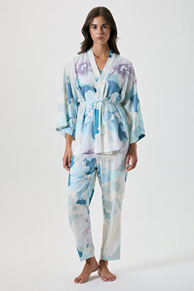 Catherine's Floral Patterned Three-Piece Pajama Set