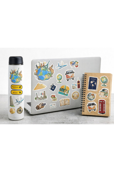 Limitless Design مجموعة ملصقات بتصميم السفر مقاس 22x30 سم - ديكورات سفرية للا...