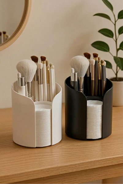 Higienox 2-Piece Brush and Cotton Compartment Makeup Organizer Set