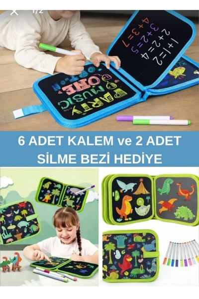 Acarlar Ticaret Silinebilir Çizim defteri Keçeli Kalem hediye Islak mendil dahil