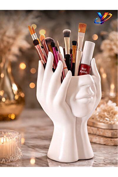Yapio Facial Form Makeup Brush Holder 3D Decorative Table Organizer - 15 cm -...