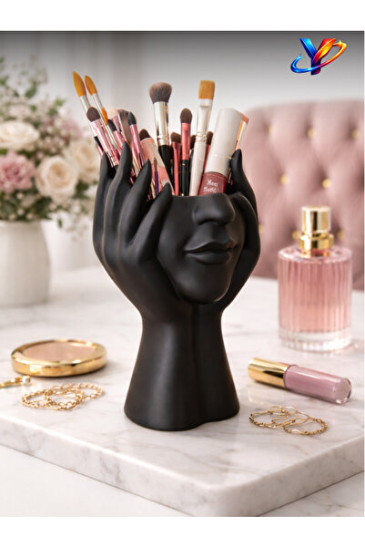 Yapio Facial Form Makeup Brush Holder 3D Decorative Table Organizer - 15 cm -...