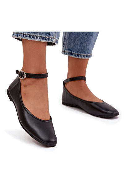 BOTO Women's Ballerinas With Strap And Clasp Black Janelor 38