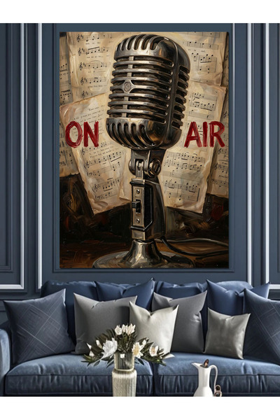 Artmeg Pânză decorativă Nostalgic Radio On Air Studio - Masă din lemn MDF