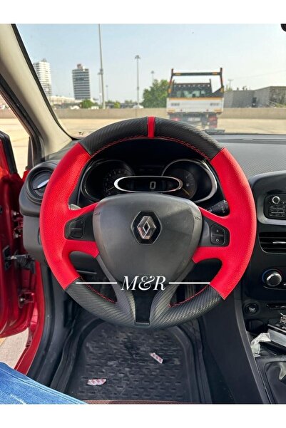 M&R OTO KILIF AKSESUAR Clio 4 Spor Model Orijinal Kaplama Deri Direksiyon Kılıfı