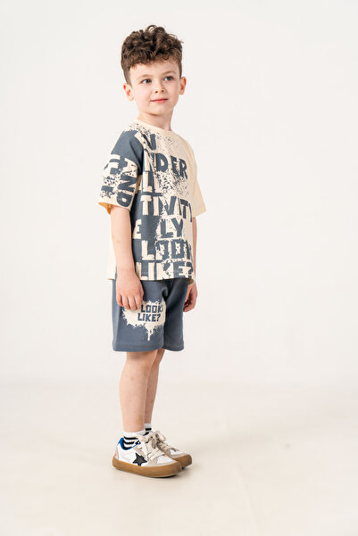 ZİMEXİ 3-4-5-6 Years 100% Cotton Shorts Suit for Boys