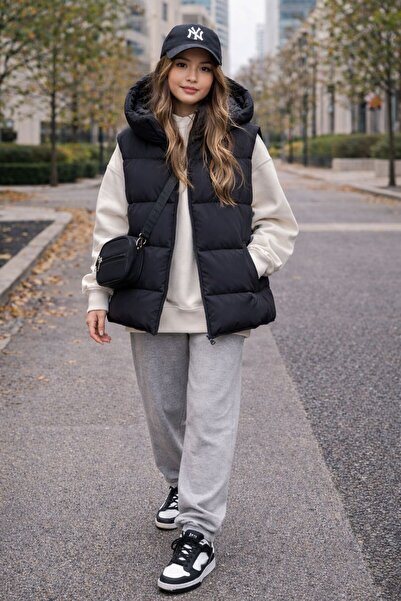 Bold Icon سترة بوي فريند نسائية بسحّاب بغطاء رأس مقاس كبير بجيوب سترة