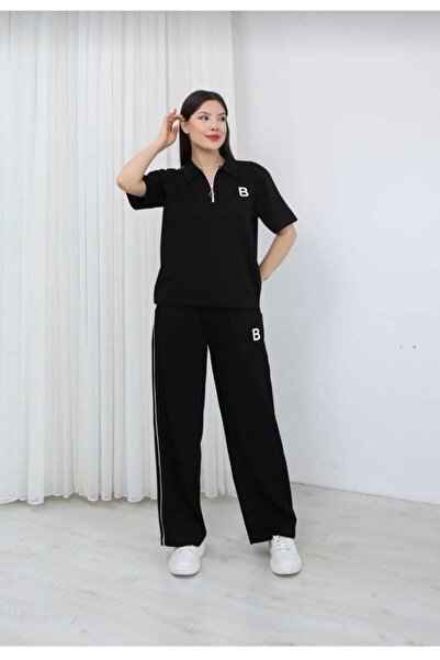 LAVRE Premium Modal Fabric Polo Collar Zip Detail Comfortable Two-Piece Track...