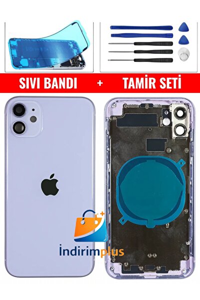 indirimplus iPhone 11 Kasa Boş Yan Düğmeler (Lila Mor Renk)+ Montaj Seti+Sıvı...