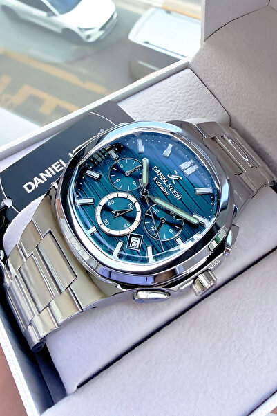 Daniel Klein Exclusive Damatlık Erkek Kol Saati Su Geçirmez Gümüş Petrol - Çe...