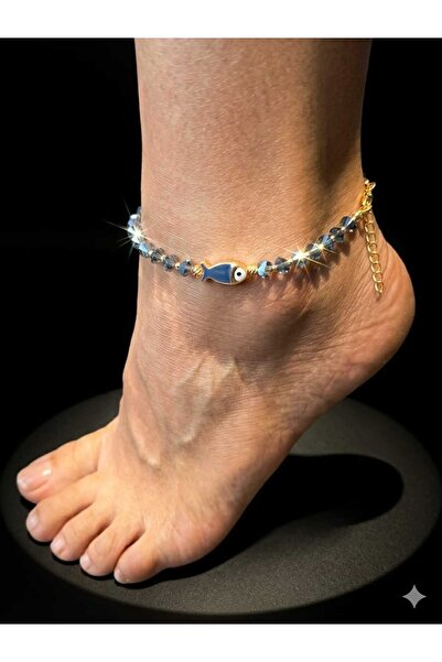 Ralp Moda Fish Figurine Czech Crystal Anklet