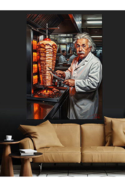 Artmeg Albert Einstein zâmbind în timp ce se rostogolește - Pânză decorativă ...