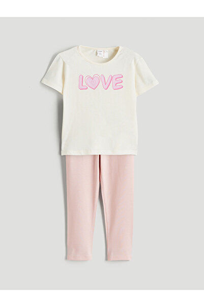 LC Waikiki Vizyon New Season Printed Girls' T-Shirt and Leggings