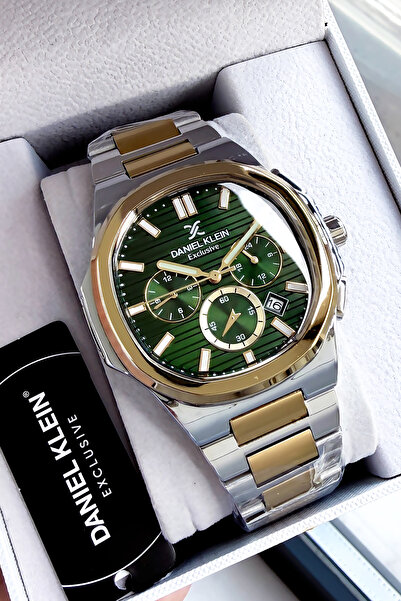 Daniel Klein ساعة يد رجالية أصلية حصرية 3 Atm مقاومة للماء بلونين من الفولاذ ...