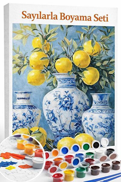 Aren Design Sayılarla Boyama Çerçeveli Hobi Seti Numaralı Tuval Fırça Boya Da...