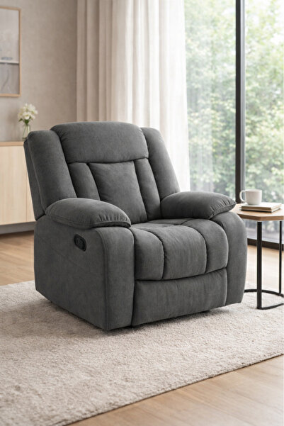 MARIA HOMES كرسي استرخاء مريح باللون الرمادي الداكن مع خاصية الإمالة القابلة ...