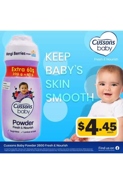 Cussons Baby Powder 260G Fresh & Nourish