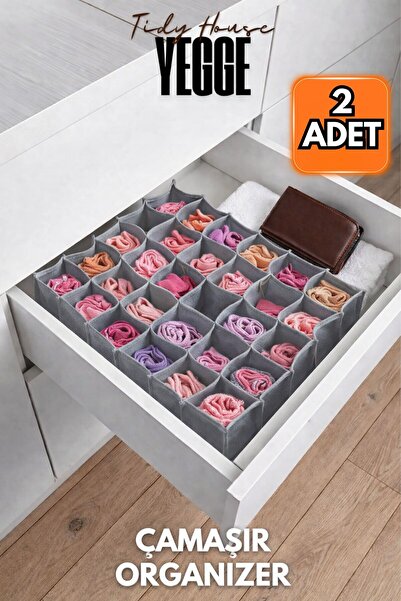 YEGGE 2 Adet 30 Gözlü Petek Organizer , Çamaşır ve Çorap Düzenleyici , Şal ve...