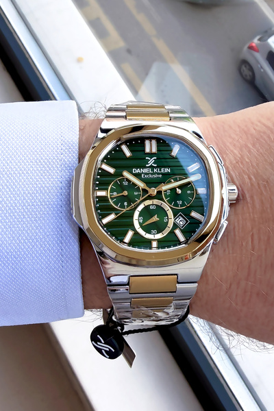 Daniel Klein ساعة يد رجالية حصرية 3 Atm مقاوم للماء سوار فولاذي فضي اللون DKE...