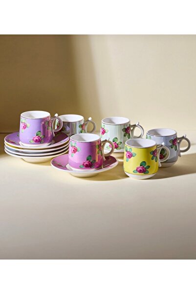 Kosova Bahar Çiçeği 6 Kişilik Türk Kahve Fincan Takımı