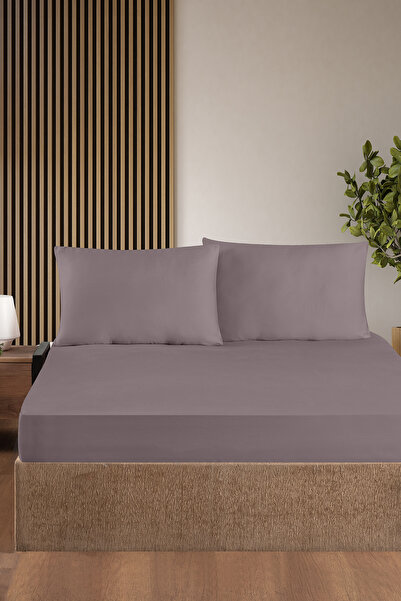First Choice 100% Cotton Satin 200 Tc (80 Thread) Fitted Sheet Set Lilac