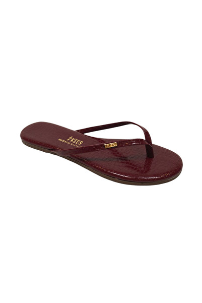 Tkees Flip-flops de damă clasici, cu logo crocodil roșu claret, eleganți și c...