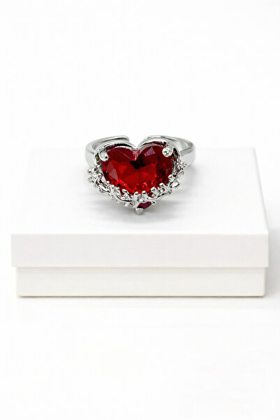 MakeWell Gothic Bat Butterfly Winged Red Heart Ring – Adjustable Vampire Styl...