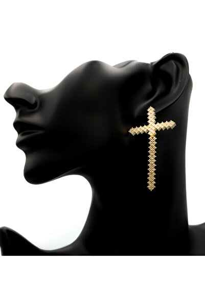 ElectraStore Cercei Opulenți În Formă De Cruce Aurii