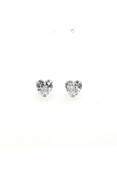 ElectraStore Ασημένια σκουλαρίκια σε σχήμα καρδιάς
