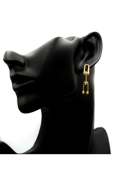 ElectraStore Χρυσά σκουλαρίκια Tiffany Glamour