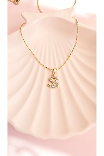 MİLUNXTE Xuping Kolye S Harfli Çelik Kolye Kadın Zirkon Taşlı Özel Seri Antia...