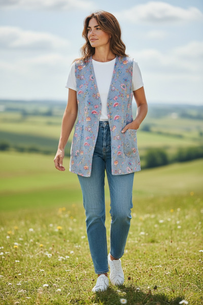 ANNEMİNİZİNDEN Desenli pazen yelek