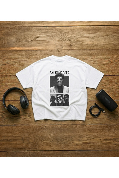 STİL-X The Weeknd Printed Unisex 100% Cotton Lu Oversized T-Shirt