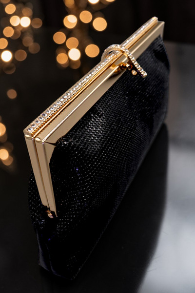 HFKY Women's Evening Dress Bag. Stone-Embellished Evening Bag