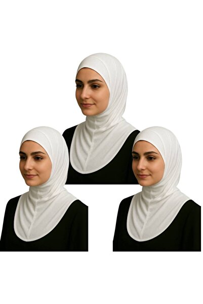 ALDAIYR 3Pcs Ninja Bone Stretch Fabric Hijab Bonnet with Neck Collar