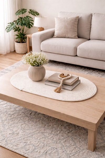 ÖRGÜM Bohem Tarzı Orta Sehpa Örtüsü Dekoratif Örtü 60x40 Cm