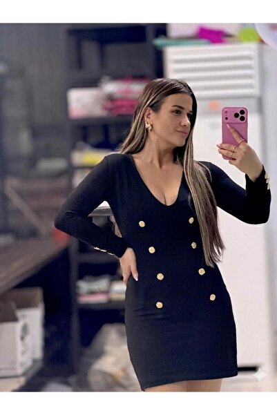 Anne Kız Tasarım düğmeli elbise